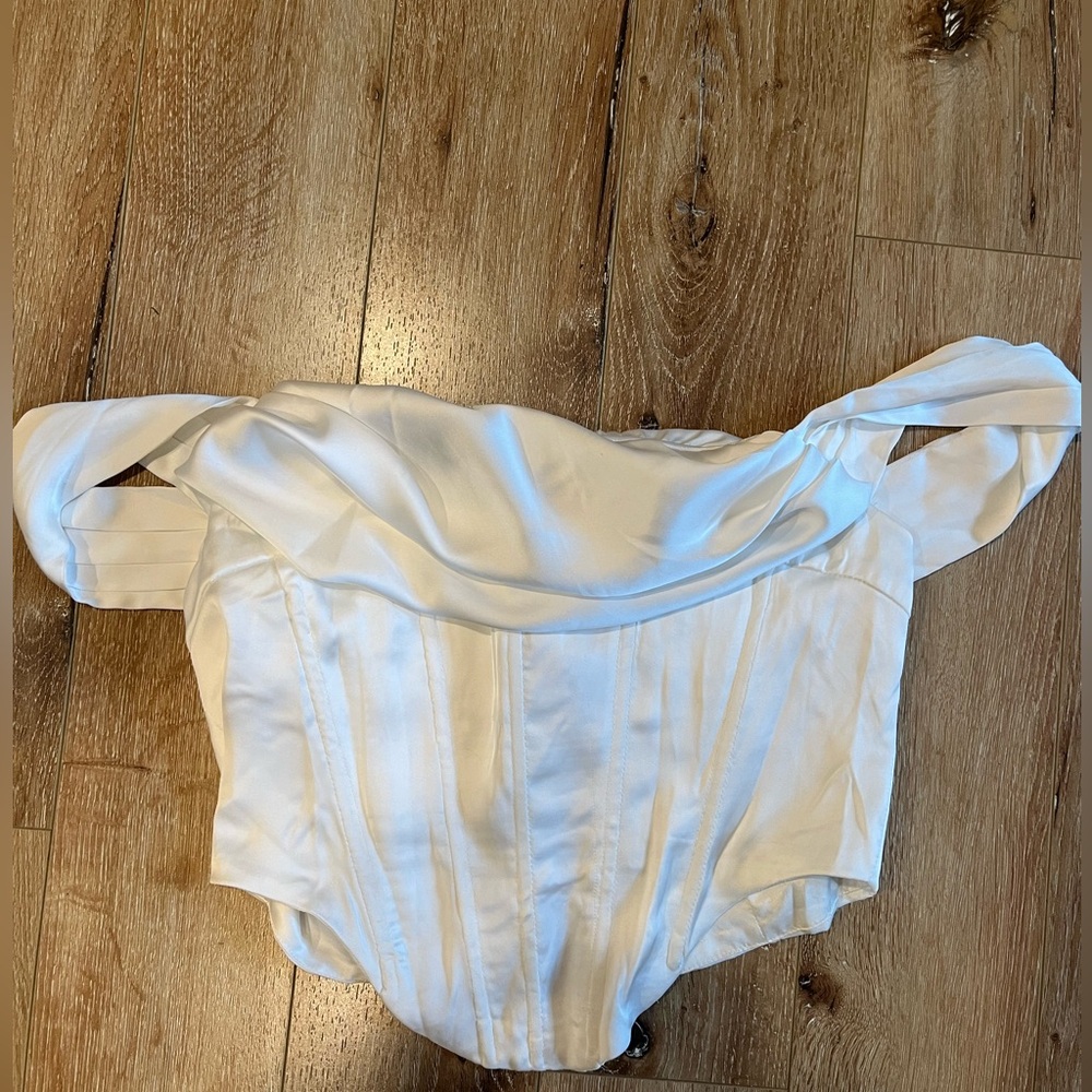 White off the shoulder corset top